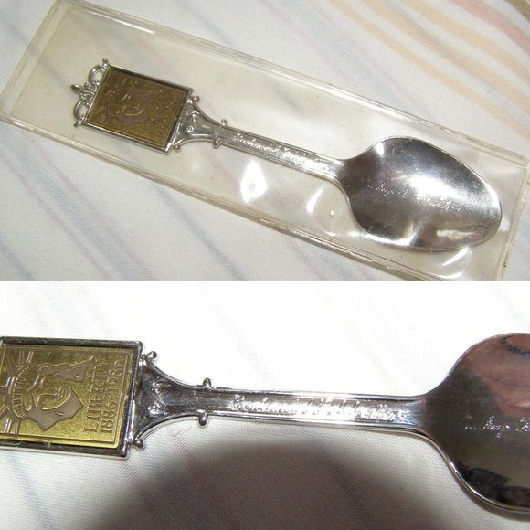 Vintage 1982 Nickel Silver SL/EI FDN Inc. Statue of Liberty Centennial Spoon - Picture 2 of 5